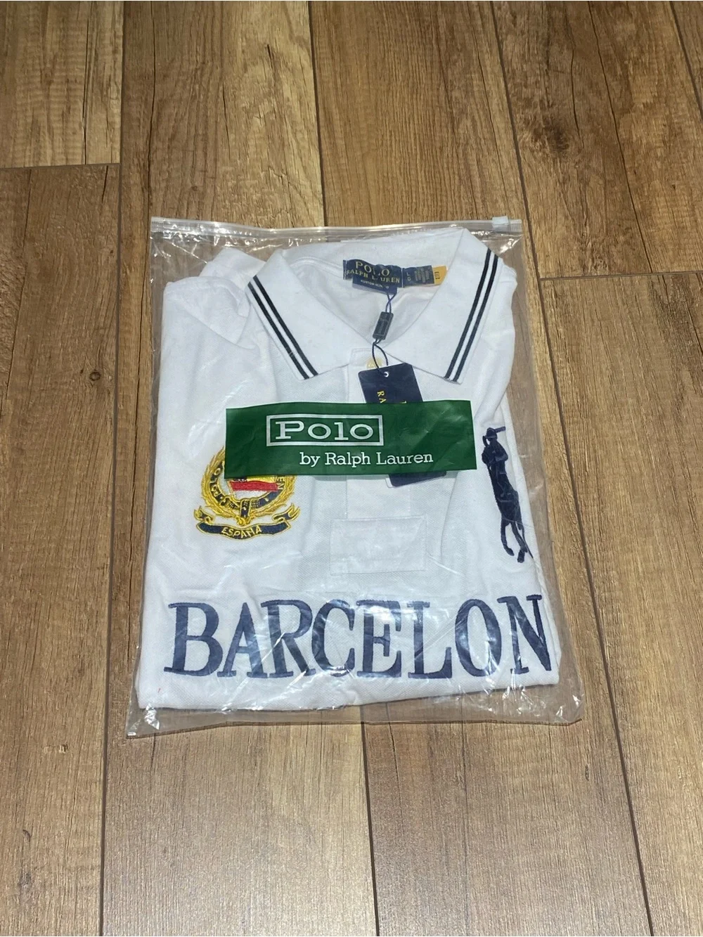 Polo Ralph Lauren White Barcelona Spain Polo Shirt Slim Fit Brand New Mens